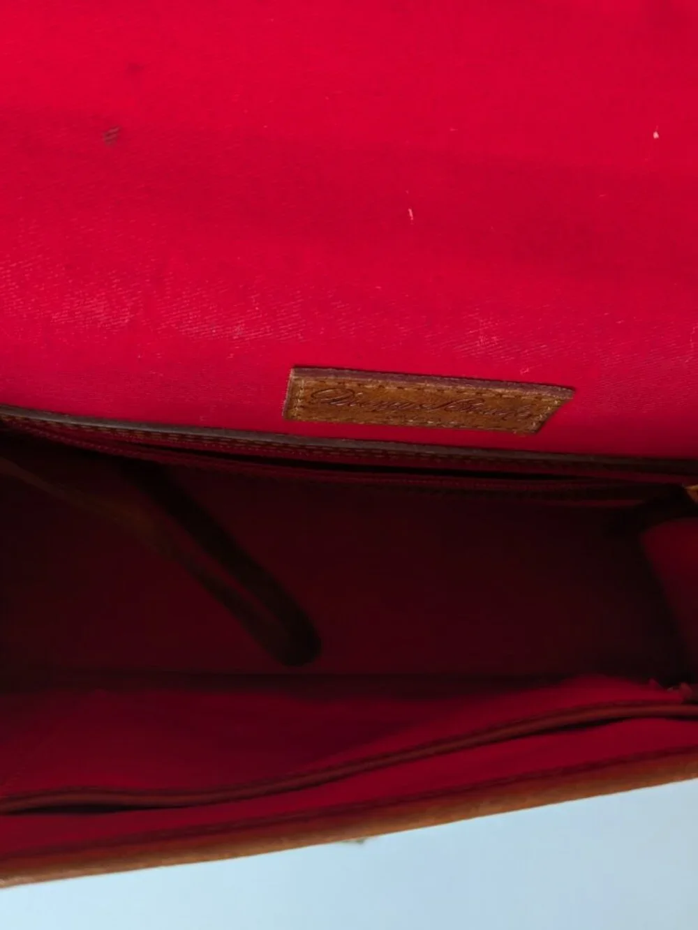 Vintage Dooney & Bourke AWL Satchel | Bone & British Tan | Made in USA - Picture 5 of 5